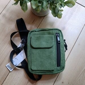 Urban Outfitters Green Corduroy Crossbody Bag